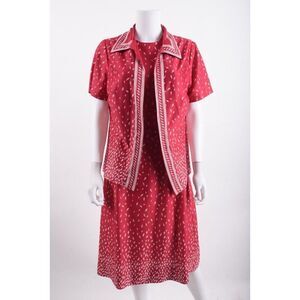 Lorac Original Lady Carol Womens A-Line Dress & shirt Jacket Sz 18 Red Raspberry